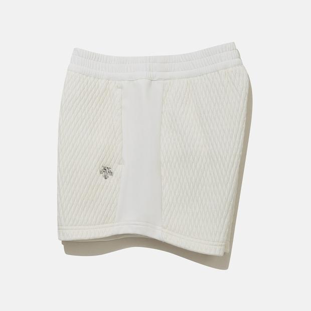 DESCENTE Women'S Padded Hybrid Half-Length Shorts Ivory (Sp422Shpo7)