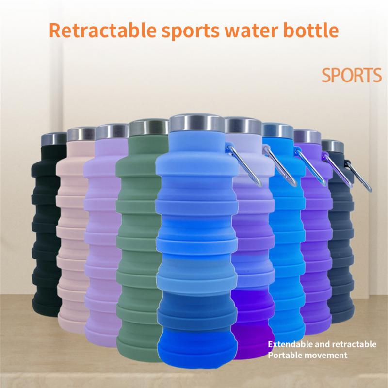 2PCS Outdoor Travel Sports Cup Bpa Free Folding Silicone Water Bottle Portable Retractable Drinking Cup Dropshipping With
