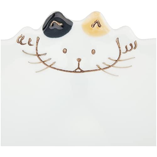 Hasami Ware Children's Cat Wave Bowl, Approximately 11.5cm Diameter, Ceramic, Microwave and Dishwasher Safe, Made In Japan, Product Number 40865