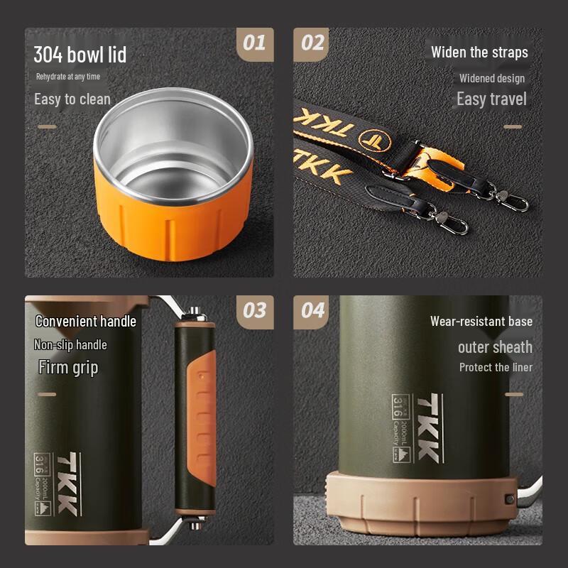 TKK King Kong 2L Outdoor Press-Type Thermos Bottle