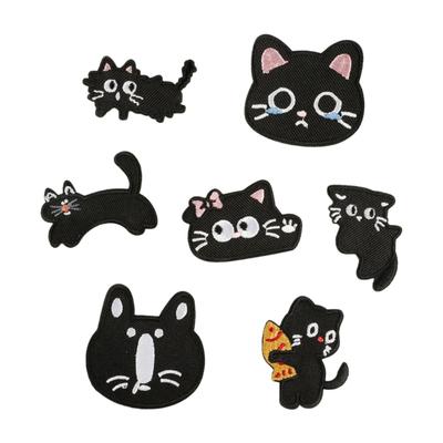 7 Pezzi Toppe Ricamate Gattino Termoadesive Toppe Ricamate Adesive Per Abbigliamento Giubbotti Borse Zaini Decorazione Cappelli