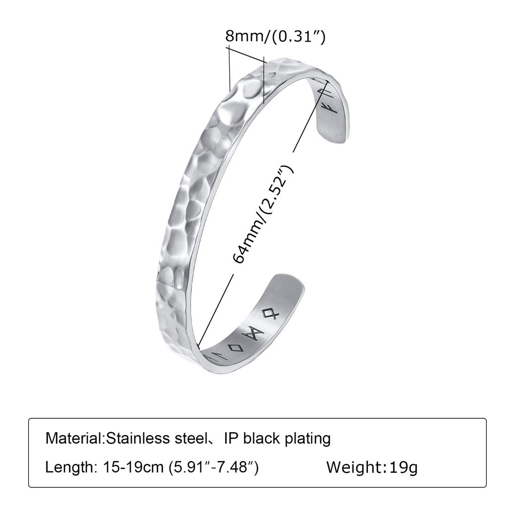 Xiaomi Vnox Wikinger Armbänder für Männer Frauen, Handgefertigt Gehämmert Edelstahl Manschette Armreif Armband, Rock Punk Geschenk Schmuck