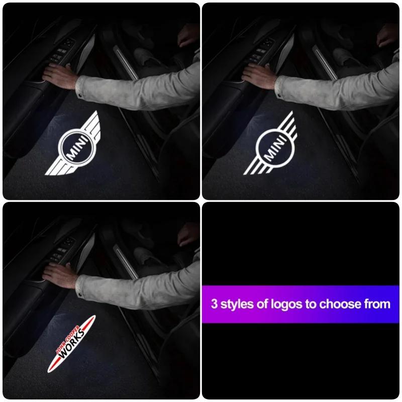 2Pcs LED Car Logo KYTKID6 Projector Welcome Light Car Door Styling For Mini Cooper JCW Works F54 F55 F56 F57 F60 R50 R52 R53 R55 R56 R57