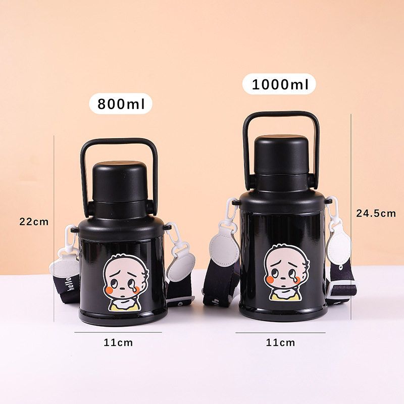 

Family-Sized Portable Tea and Water Separation Cup for Men and Women, Extra-Large Capacity Insulated Cup, 316 Stainless Steel Insulated Water Bottle Black|800 ml