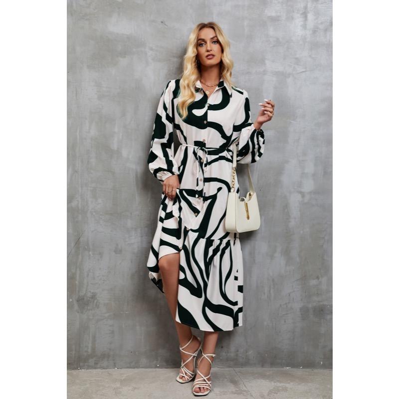 Printed Casual Shirt Dress for Women