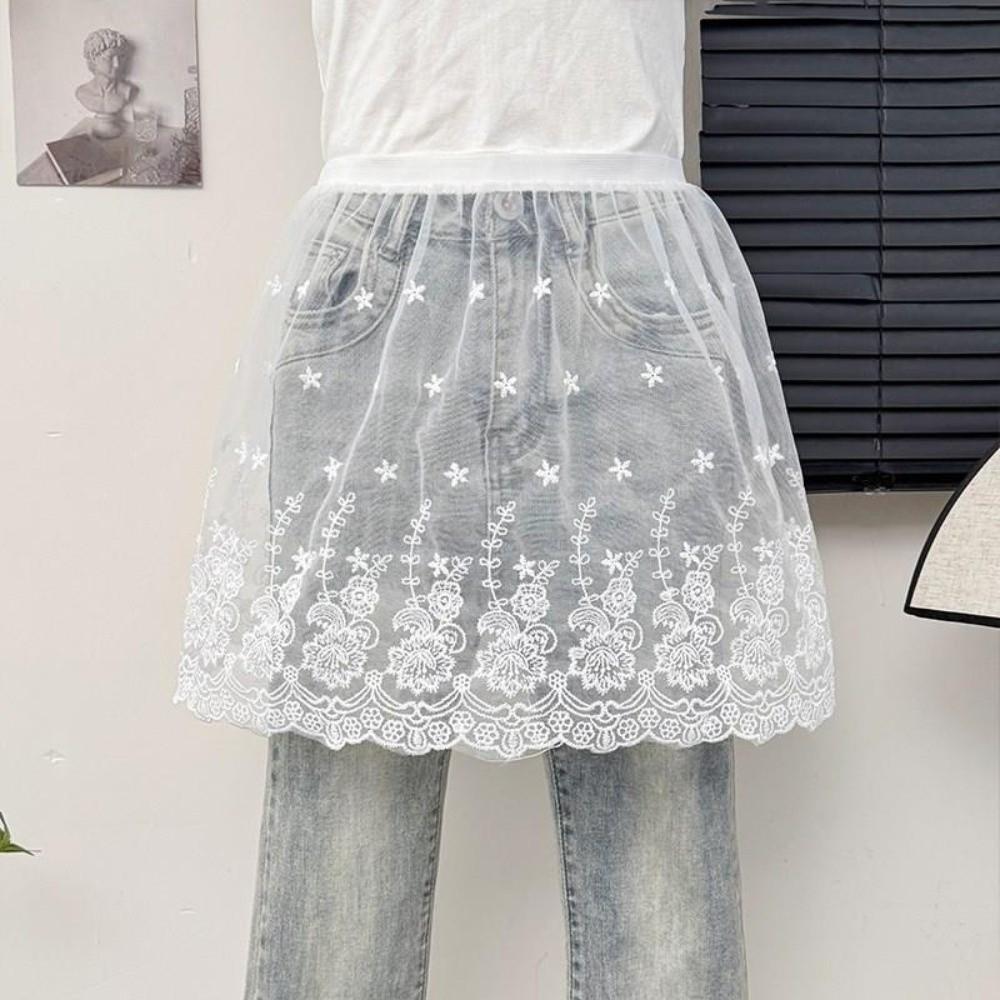 High Waist Lace Underskirt Slips Transparent Mesh Underskirt Slips Dress  Female