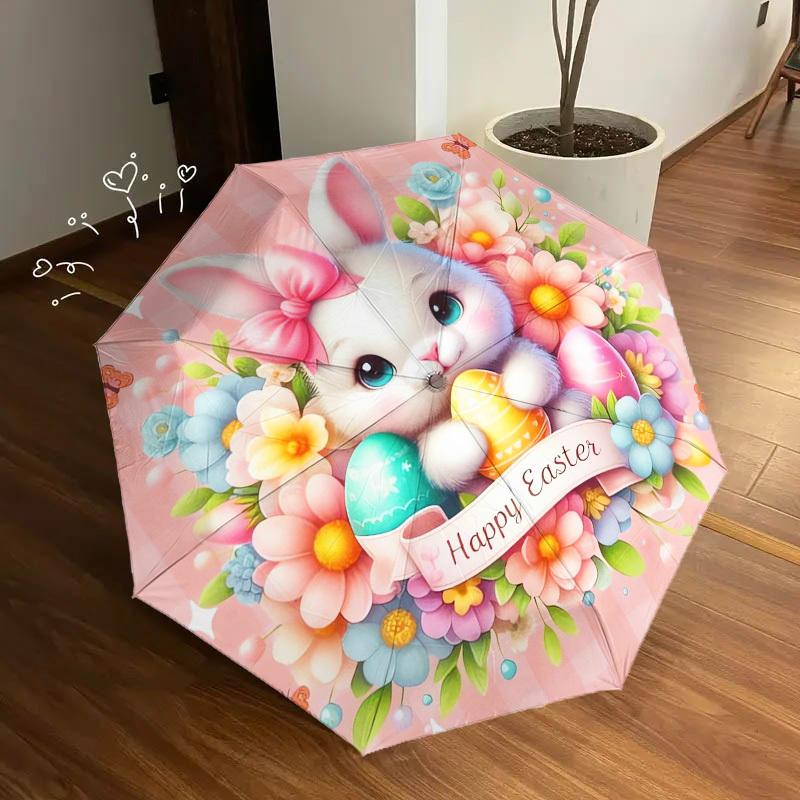 1pc Easter Bunny Themed High-quality Umbrella,Automatic Opening and Closing Umbrella,Multi-functional Umbrella G0811043