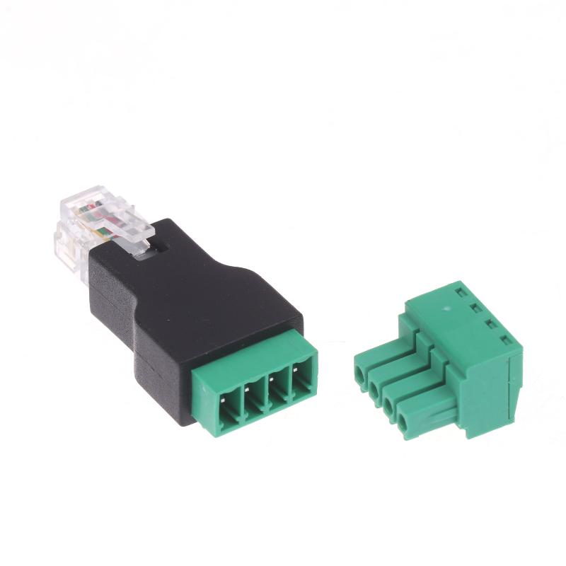 1/2Pcs 6P4C Male To 4 Pin Screw Terminal Converter Rj11 Ethernet Connector For Phone Receiver Extend Cable Adapter