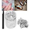 Nail Art DIY Gold Flakes Shiny Silver Foil Glitter Decoration Manicure Tool Silver Aluminum 10g