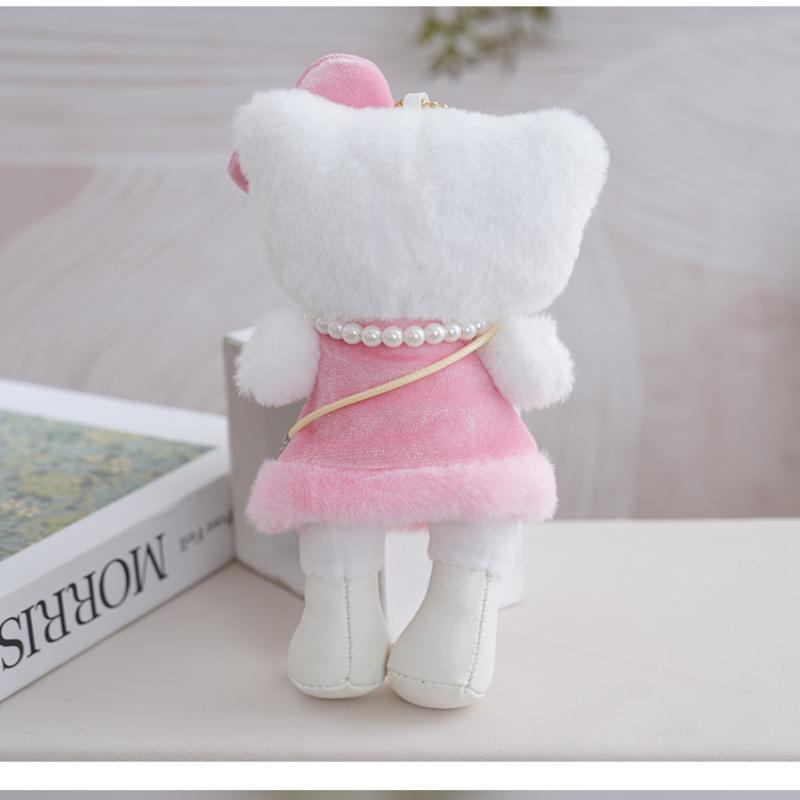 1Pcs Camera Skirt Doll Kt Cat Keychain 18Cm Girl Long Legs Hello Kitty Plush Pendant Bag Hanging Decoration Holiday Gift