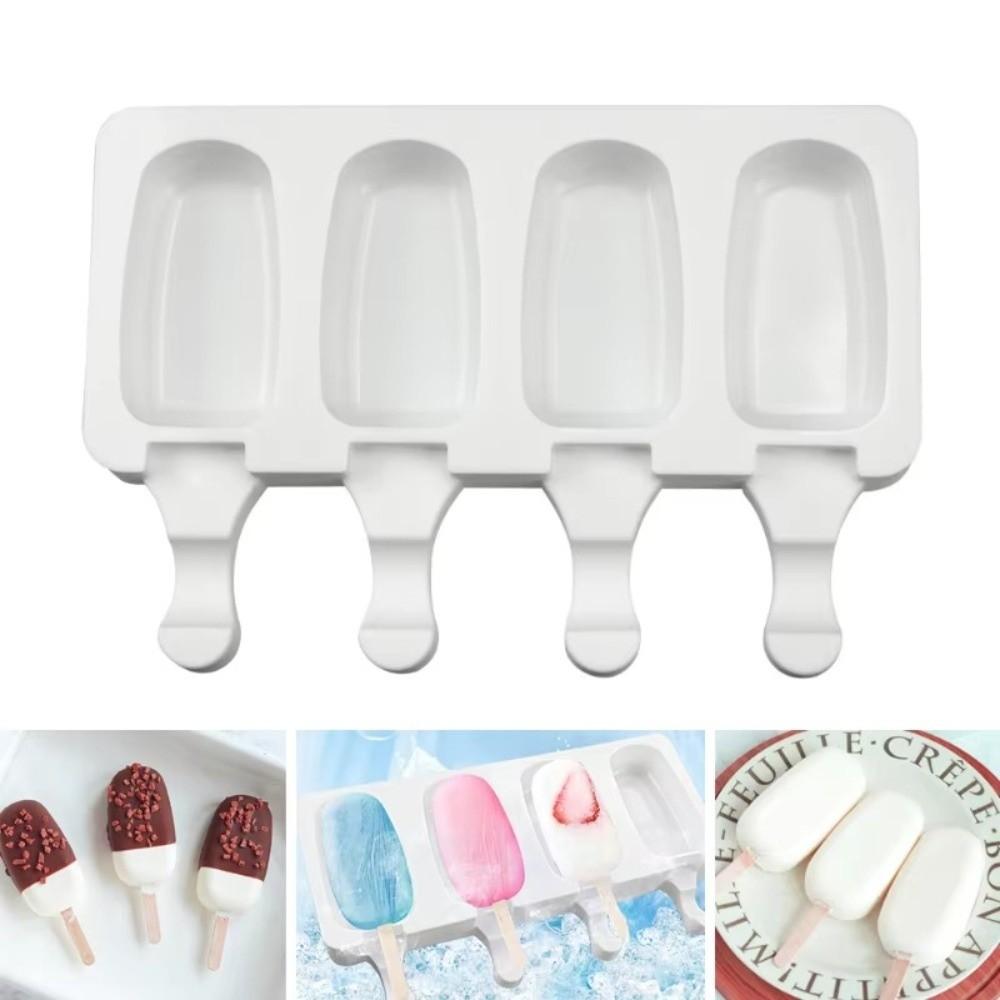 4 Cell Popsicle Mold Oval Cake Pop Mold Maker DIY Ice Cream Mold Summer
