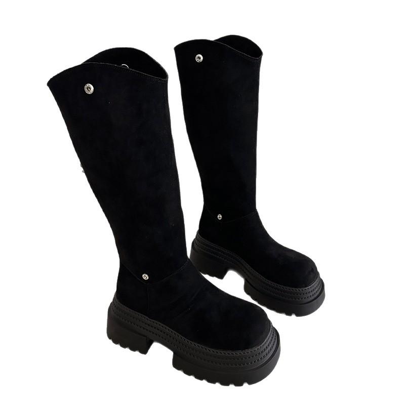 Thick-soled muffin heightening two-wear boots children 2025 new autumn and winter mid-tube short boots stacking boots high knight boots