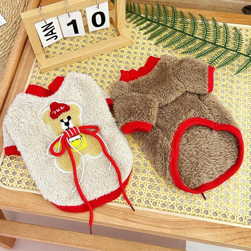 New Winter Clothes with Fleece Warmth for Pets, Dogs and Cats, Teddy Bichon Frise Tractable Vests