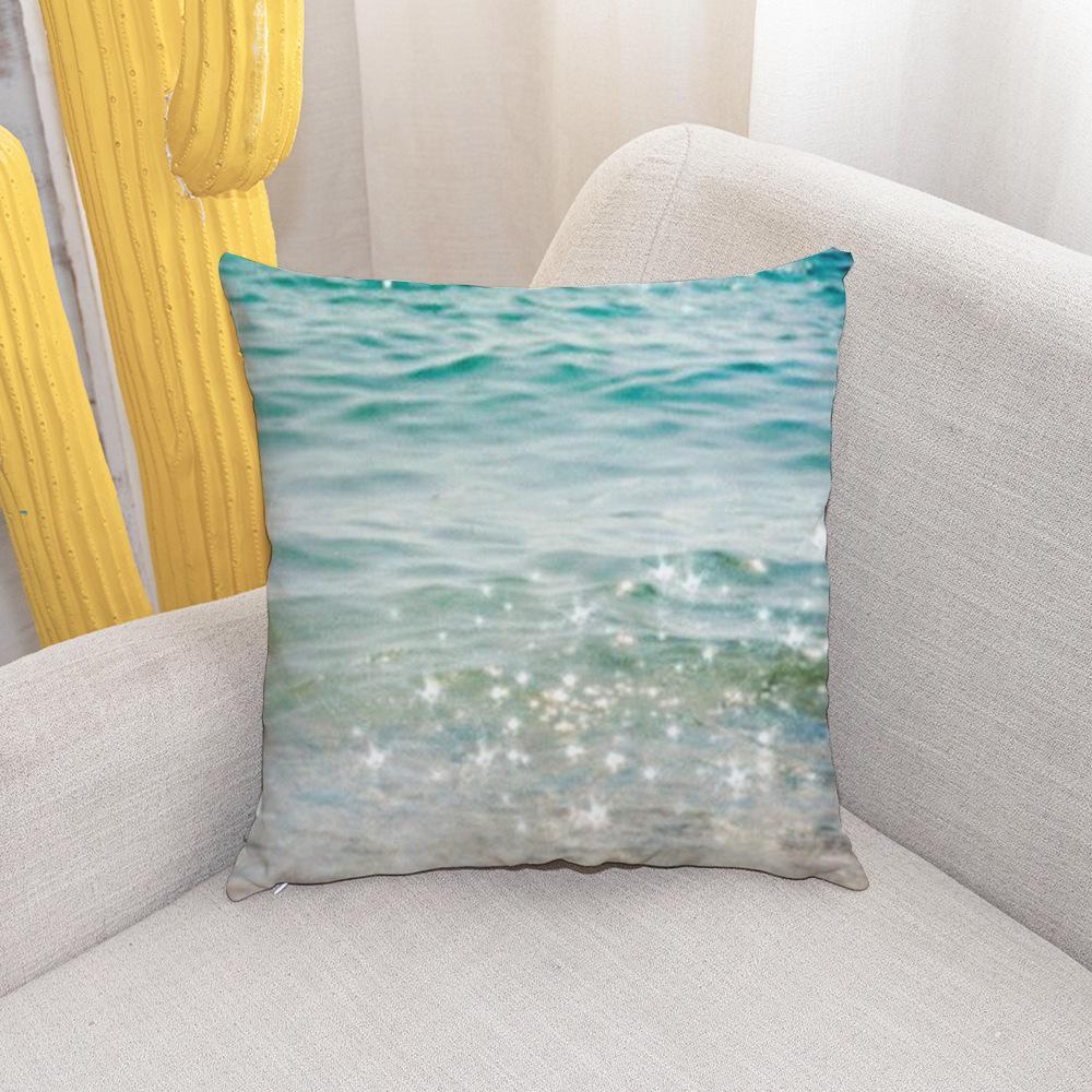 Beach Pillow Case with Shell and Conch Pattern Cushion Cover for Home Living Room Sofa Bedroom Decoration Pillow Case