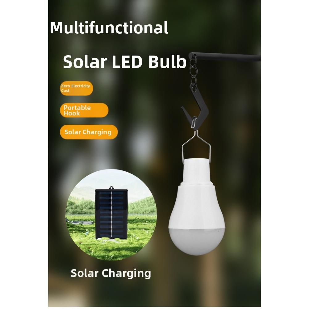200lm Solar Powered LED Lamp with External Solar Panel for Off Grid Camping Lighting Portable Waterproof 12.9x6cm
