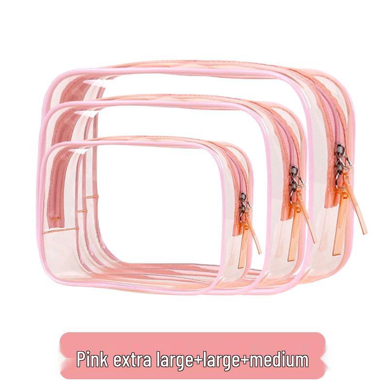 Large Capacity Waterproof Transparent Makeup Bag - Portable Toiletry Organizer for Travel