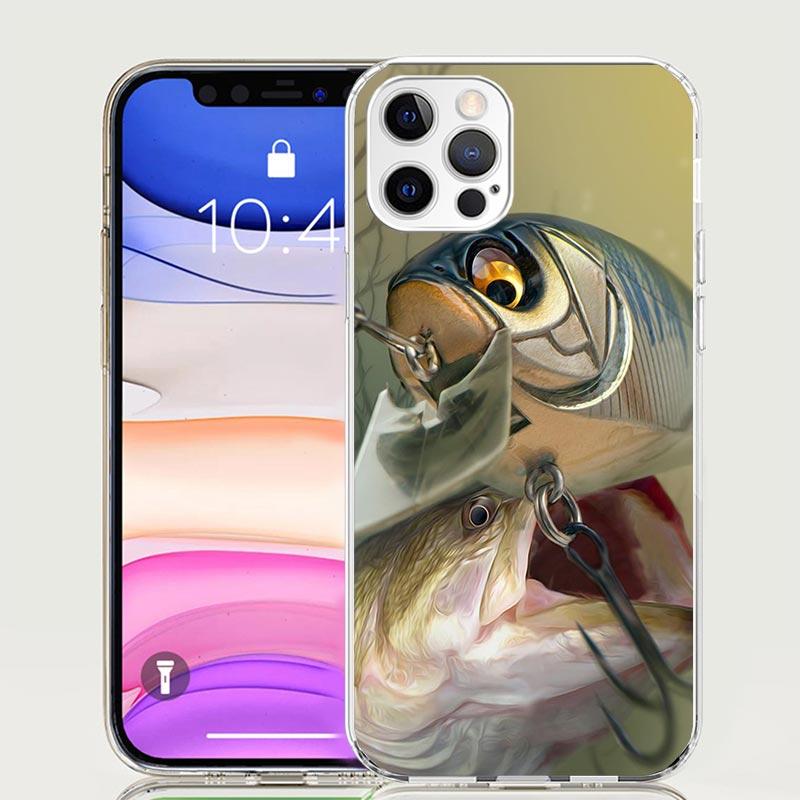 Carp Fish Fishing Rod Hook Phone Case For iPhone 18 17 Air 16 15 Plus 11 14 Pro Max 13 Mini 12 7 8 + SE Pattern Art Customized Cove