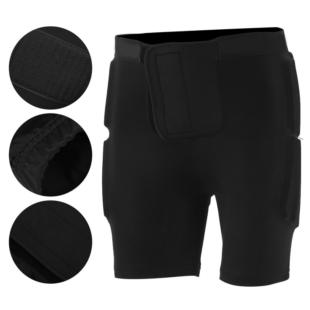 PROPRO Protective Padded Shorts High Elastic EVA Hip Pads Protection for Snowboarding SkatingBlack
