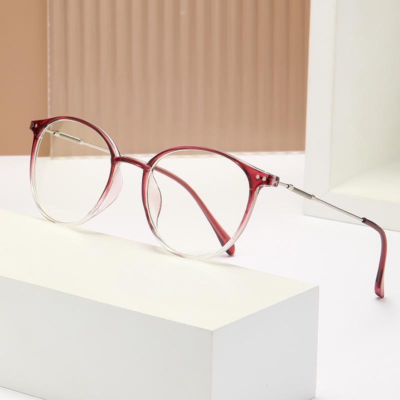 

New High-Definition Oval Anti-Blue Light Reading Glasses - Trendy Fashion for Middle-Aged and Elderly Women No Magnification Anti-Blue Light