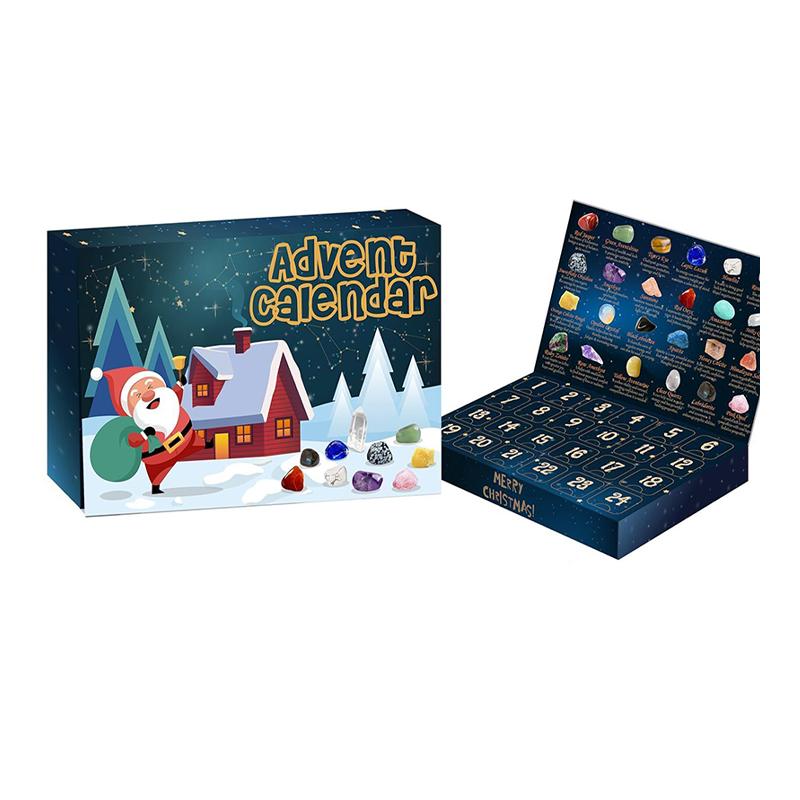 Christmas Advent Calendar Gem Blind Box Children's Intellectual Development Toy Christmas Calendar Countdown Rock Crystal Stone