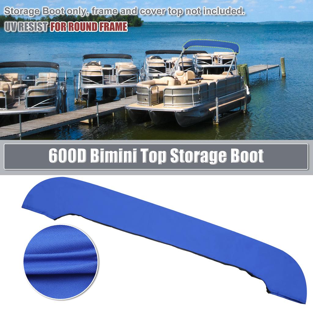 Boat Bimini Top Storage Boot 73"-78"W 600D Marine Grade Polyester Sock