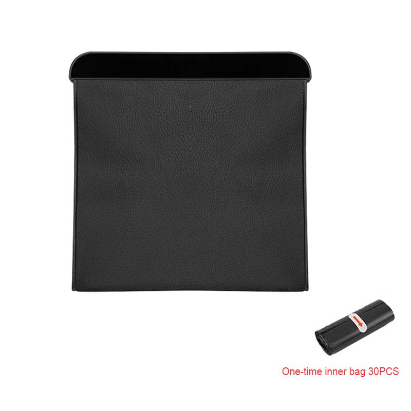 Car Garbage Bag Waterproof Magnetic Adsorption  Trash Can Back Seat Hanging Leather Storage Pocket  For Tesla Model 3 Y