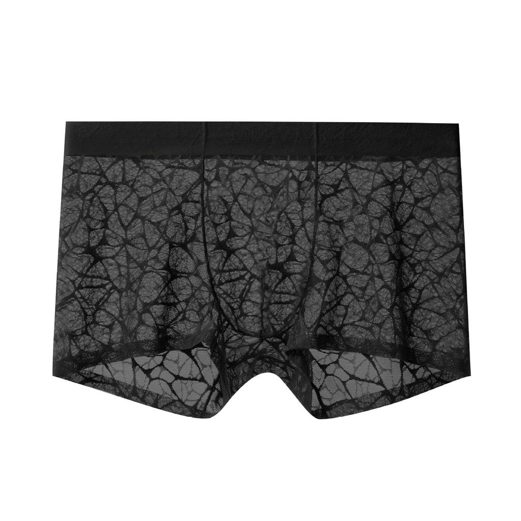 5 Stück Herren Unterwäsche Spitze Leopardenmuster Unterwäsche Jacquard Flachwinkel Unterwäsche Shorts Boxer Brief