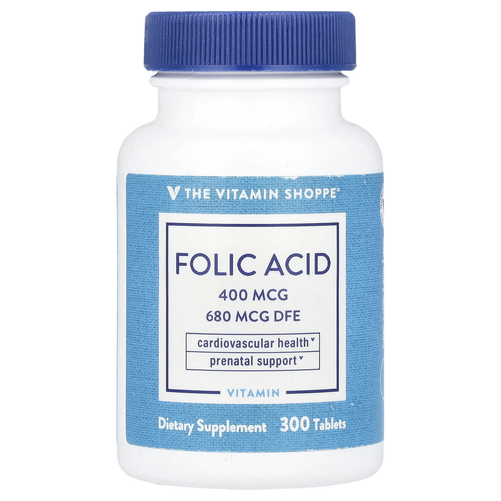 

The Vitamin Shoppe, Folic Acid, 680 mcg DFE, 300 Tablets