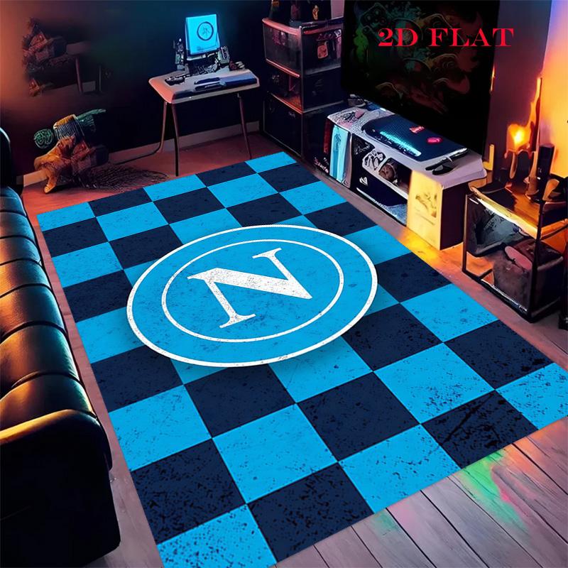 SSC Napoli Logo Teppich für Wohnzimmer Schlafzimmer Zuhause Sofadekoration, Kinderspiel Rutschfeste Bodenmatte