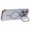 JAUCASE For iPhone 16 Pro Max Clear Case Compatible with MagSafe Lens Frame Kickstand PC+TPU Phone Cover