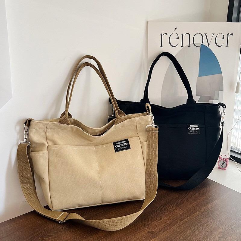 Canvas bag women's new trendy versatile school handbag shopping large-capacity make-up book bag