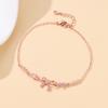 Bow Heart Zircon Bracelet for Women Simple Trendy Design Unique Cute Sweet Fashion Jewelry