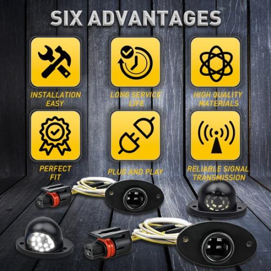 For Dodge 1994-01 RAM 1500 2500 3500 LED License Plate Light Lens Lamp w/ wire