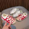 Children's explosive little white shoes 2025 new boys and girls sports shoes board shoes one pedal canvas soft sole Forrest Gump shoes tide