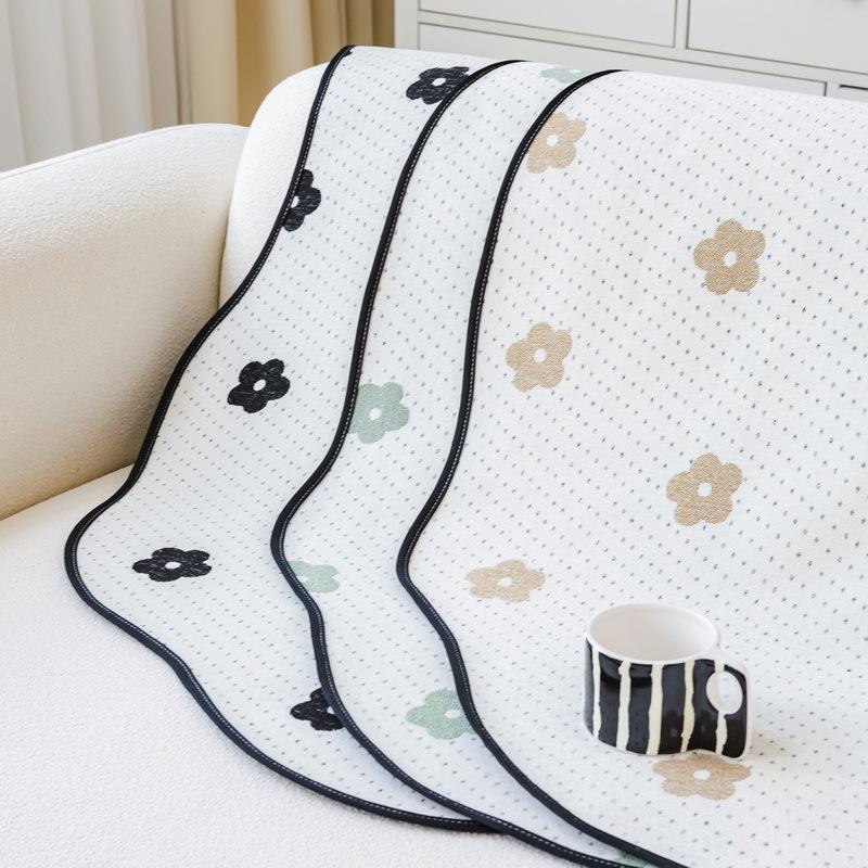 Small Fresh Non-slip Sofa Cover Cloth Towel Cover Irregular Special-shaped Four-season Universal Chenille Printed Sofa Cushion