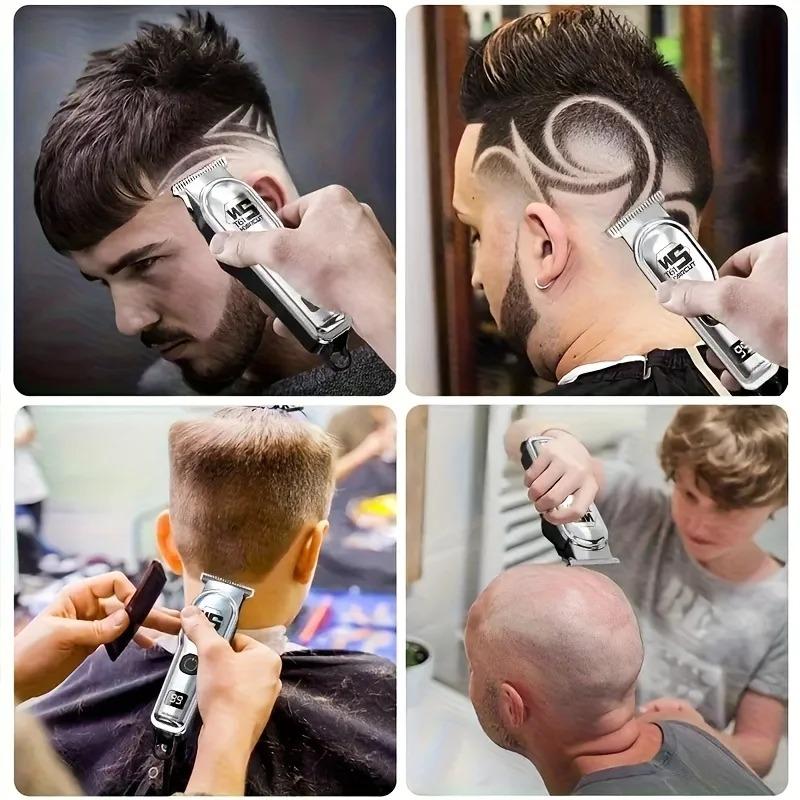 Professional electric hair clipper with limited comb LED digital display USB men's shaving and trimming machine for home use Father's Day