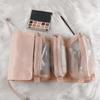 Abnehmbare Nylon-Make-up-Tasche, großes Fassungsvermögen, 4-in-1, tragbar, faltbar, Reise-Kulturbeutel, Make-up-Pinsel, Lippenstift, Aufbewahrungsorganisator, Kosmetiktasche