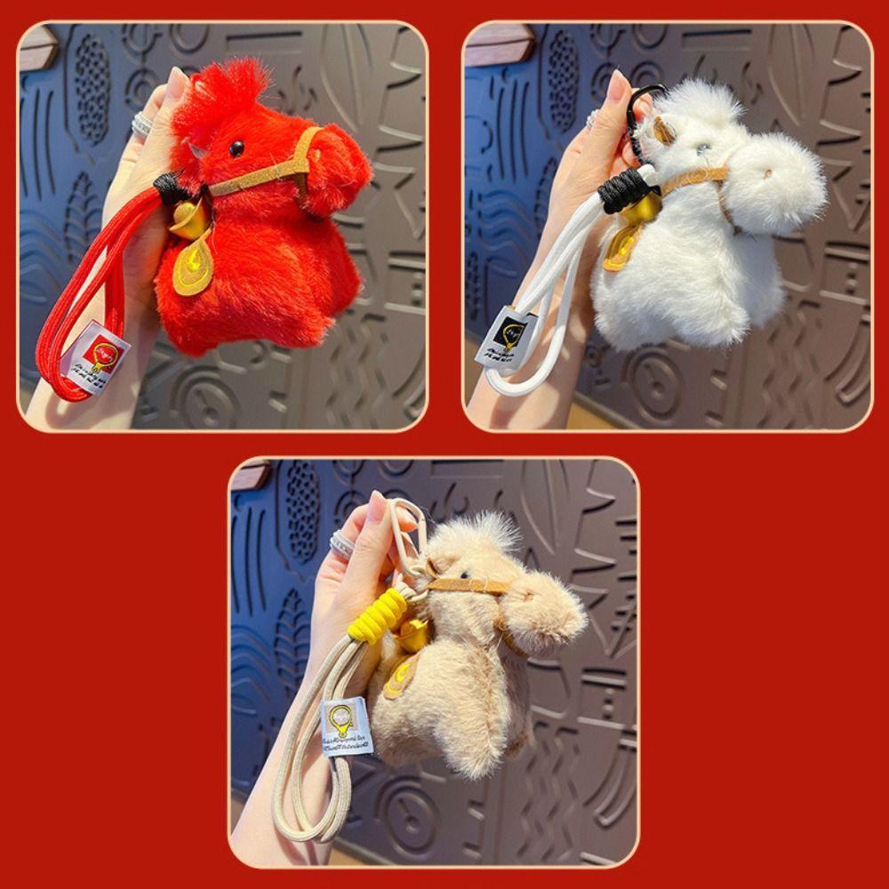 Cute Plush Horse Keychain Creative Chinese New Year Gift Yuanbao Pony Pendant  Year of Horse