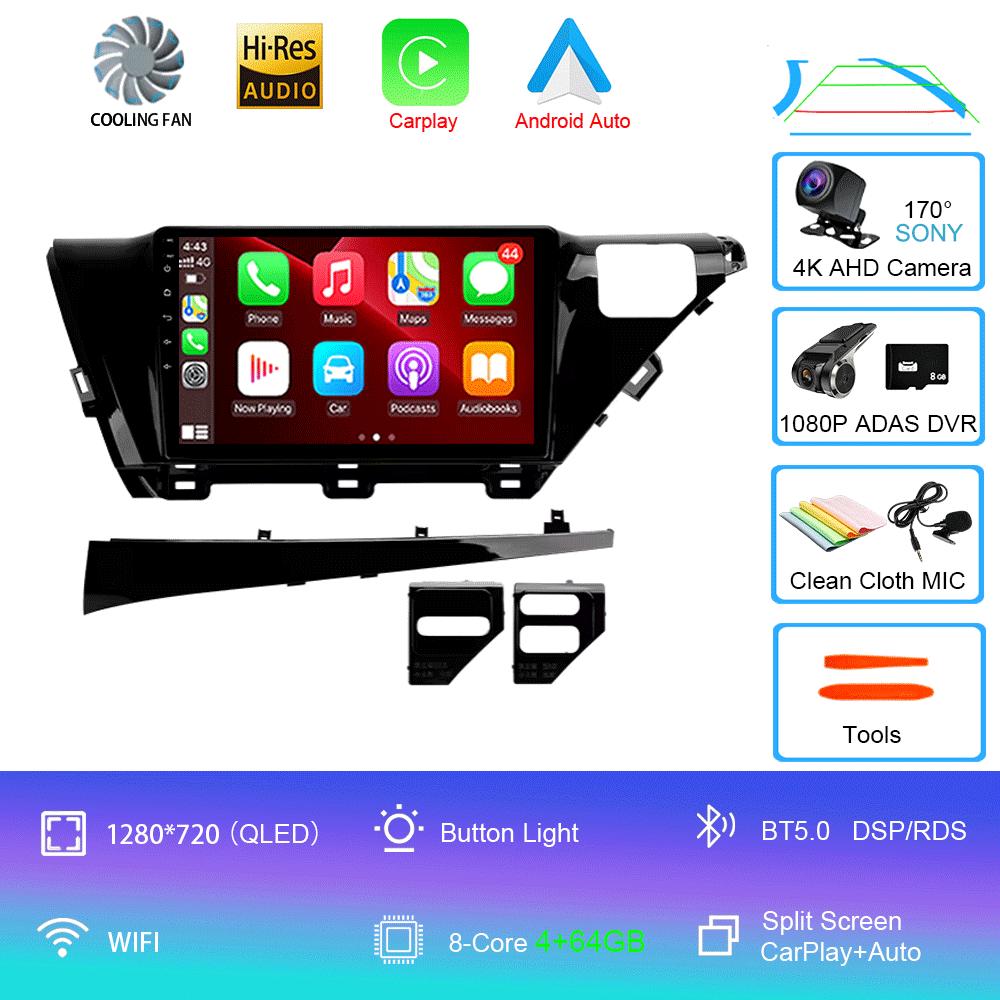 Car Radio Android 14 Carplay Auto For Toyota Camry 8 XV 70 2017 2018 2019 2020 Multimedia Video Player Navigation GPS Stereo DSP
