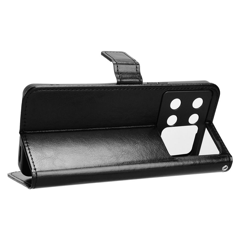 For Cubot P90 PU Leather Case with Strap Crazy Horse Texture Phone Wallet Cover