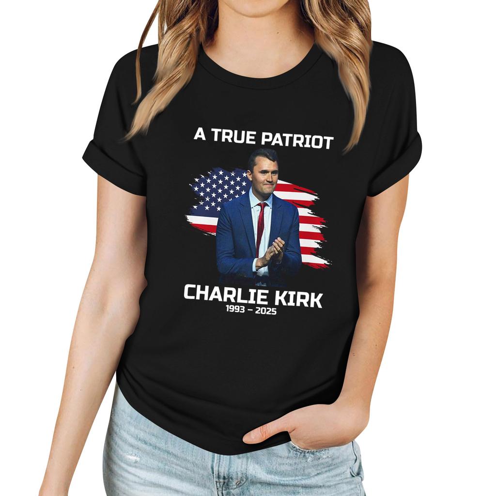 Női alkalmi mintás póló kerek nyakkivágással, pulóver, rövid ujjú felső