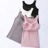 Women's Slim Fit Padded Vest Wireless Tank Top with Built-in Bra Pads Casual Sexy Cami for Daily Home Layering