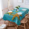 Starfish Butterfly Wood Grain Tablecloth Holiday Decor Waterproof Rectangular Tablecloths Wedding Decor Table Cover