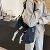 Borsa in Denim Grande Capacità Borsa a Tracolla da Donna Borsa Messenger da Studente Borsa Tote