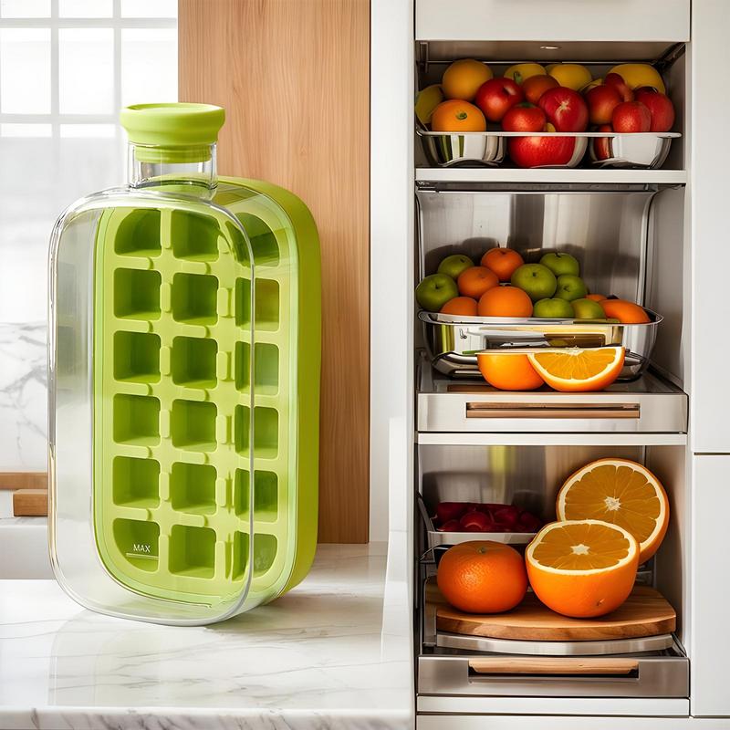 2-in-1 800ML Pressing Water Bottle IceCube Tray Block Mold With Straw IceCube Making Mold Kitchen Bar Accessories Ice Maker