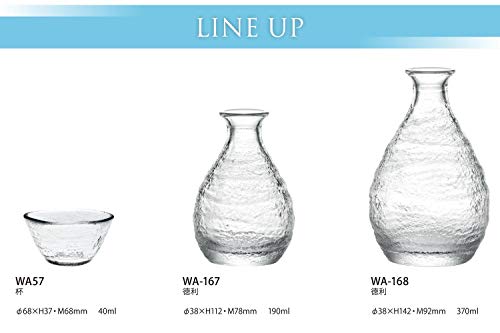 Toyo Sasaki Glass Sake Glasses, 40ml, Set of 6, Made In Japan, Ochoko (Choko), Commercial-Grade Glassware, WA57