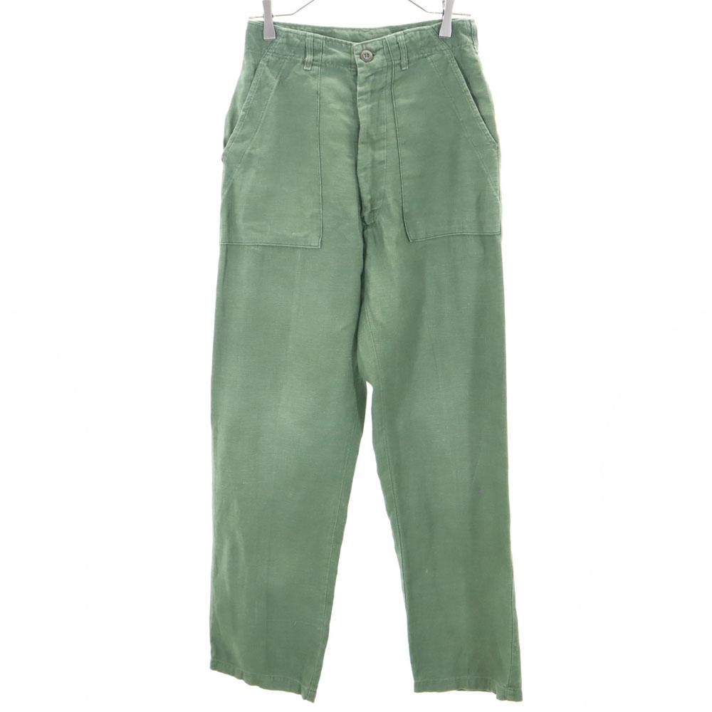 

US ARMY 70s DSA Vintage Cotton Satin Baker Pants W30 khaki military Men s Used