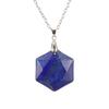 Crystal Gemstone Hexagram Black Yorite Pendant Necklace Cut Polyhedron Pendant N532