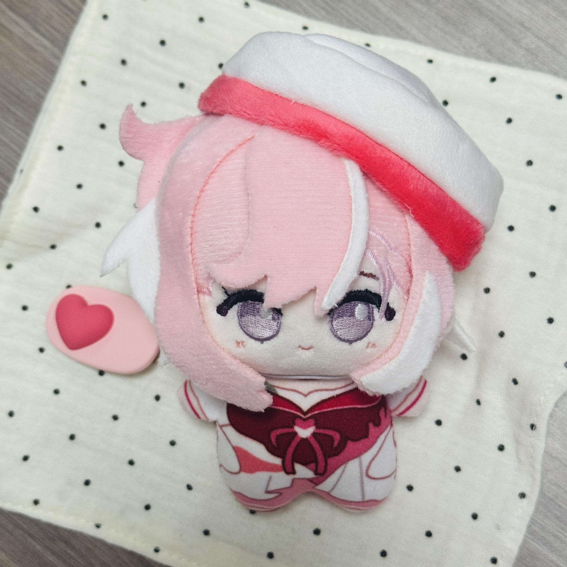 Honkai Impact 3ème Elysia Peluche Mini Peluche Coton Porte-clés Cheveux Roses Personnage de Jeu Peluche Douce Pour Fans Cadeau d'Anniversaire Enfants 10cm