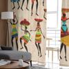 Retro Beautiful African Women Chiffon Sheer Curtains for Living Room Bedroom Kitchen Decoration Window Voiles Tulle Curtain